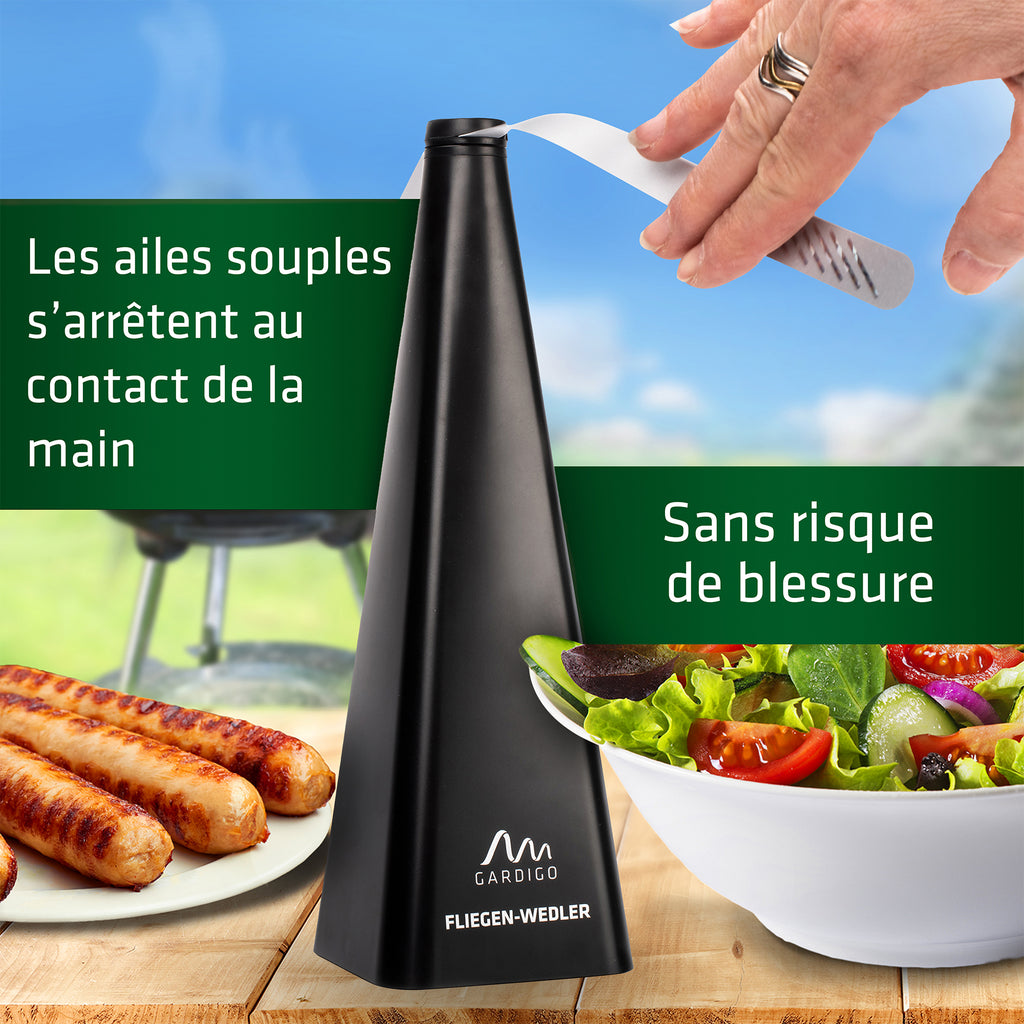 Un répulsif anti-mouche écologique InnovaGoods (ou similaire), un ventilateur de table conçu pour éloigner les insectes volants de la nourriture.