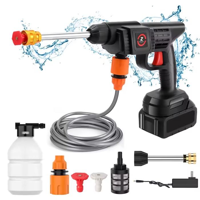 Pistolet à lavage rechargeable à forte pression, avec 2 batteries🔋
