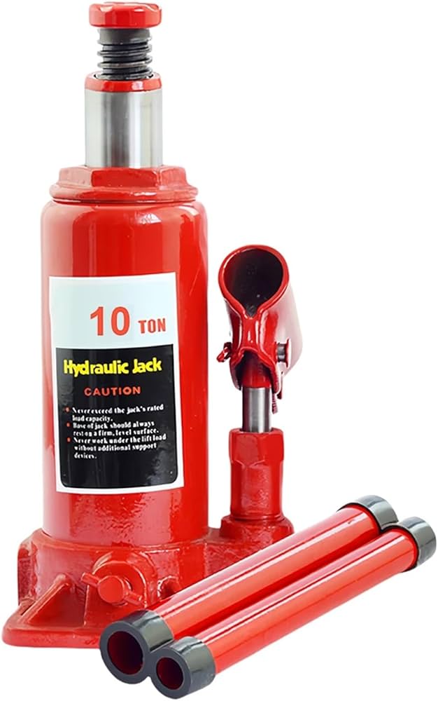 Cric hydraulique bouteille d'une capacité de levage de 10 tonnes.
