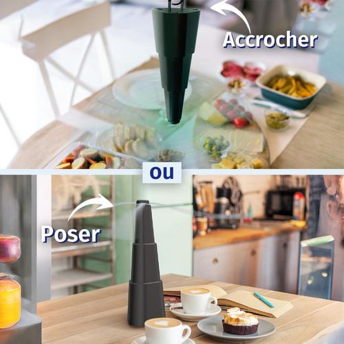 Un répulsif anti-mouche écologique InnovaGoods (ou similaire), un ventilateur de table conçu pour éloigner les insectes volants de la nourriture.