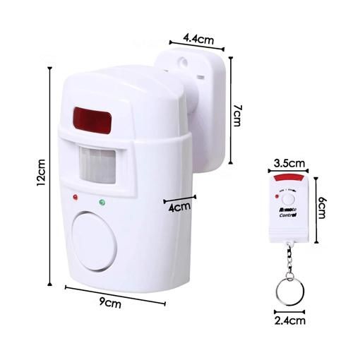 Alarme de sécurité avec système infrarouge à détection de présence et mouvement.