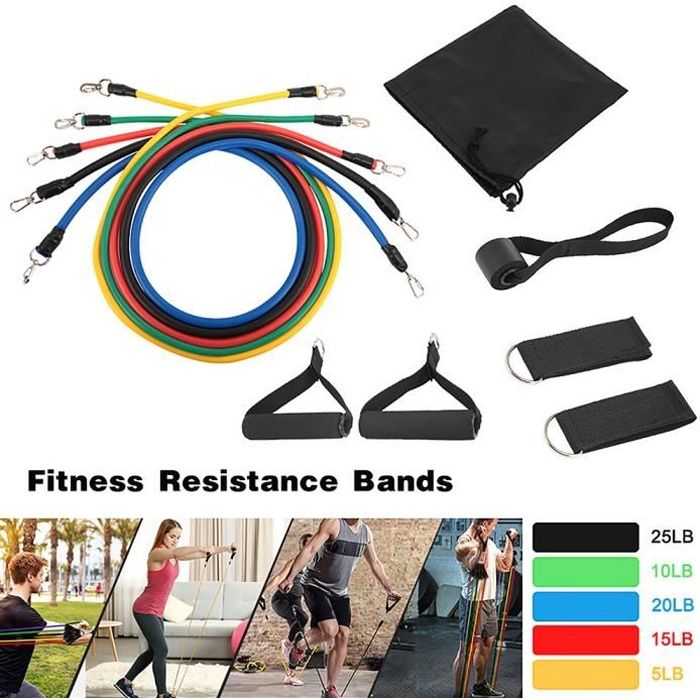 Kit de bandes de résistance élastiques, pour le sport