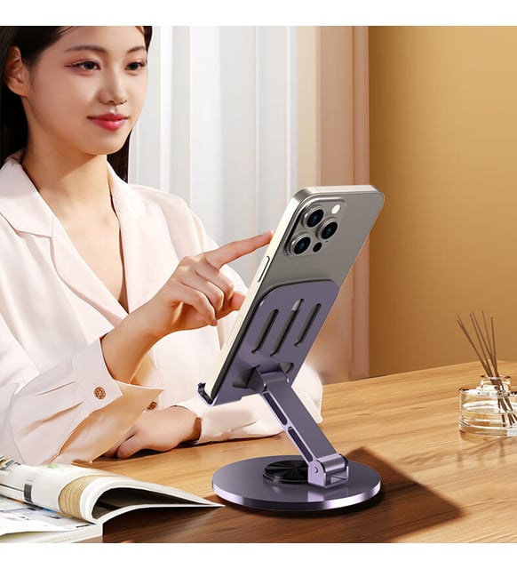 Un support de téléphone de bureau polyvalent, conçu pour offrir une grande flexibilité d'utilisation.