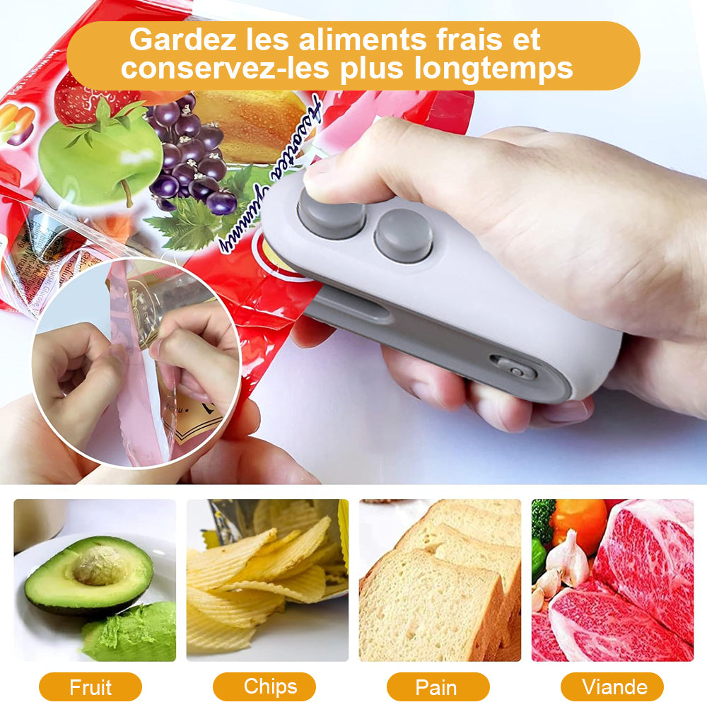 Mini-scelleuse et coupeuse de sacs portable 2-en-1
