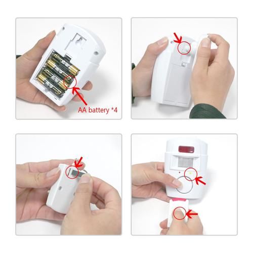 Alarme de sécurité avec système infrarouge à détection de présence et mouvement.